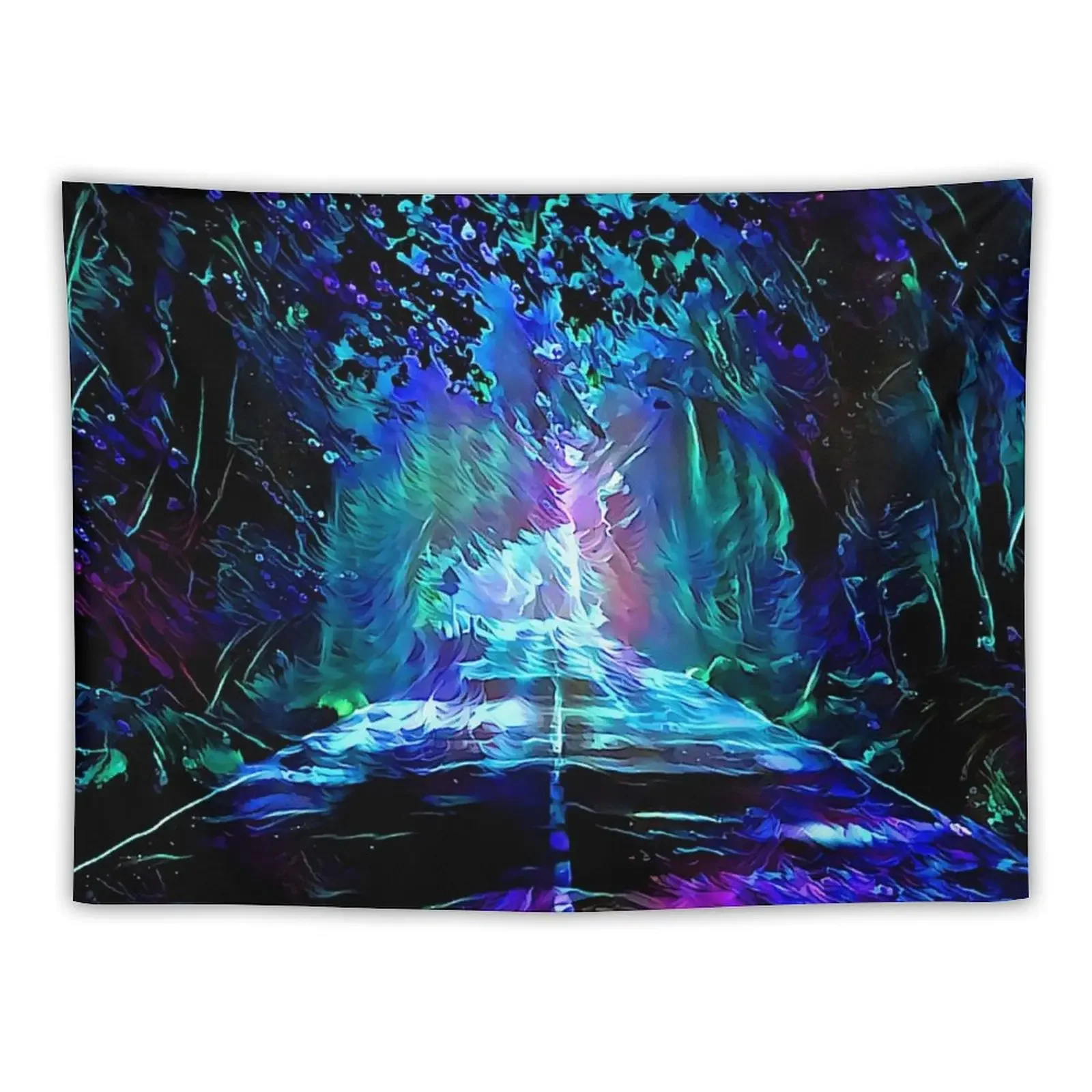 

Blacklight Night on Aurora Road Tapestry Cute Room Decor Home Decoration Tapestry