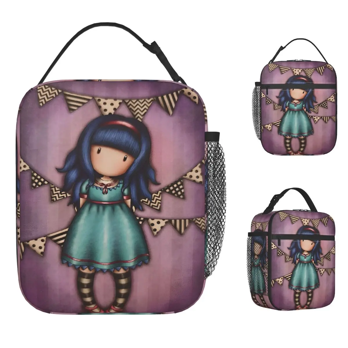 

Little Girl Lunch Bag Portable Lunch Box Girls Travel Designer Cooler Bag Retro Waterproof Tote Food Bags