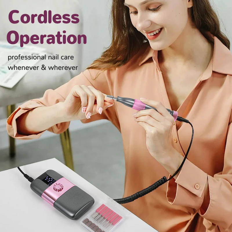 Novo 12 pçs cabeças de lixamento lixadeira conjunto portátil 15000 rpm polidor elétrico carga usb polimento moagem manicure broca