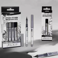 PEBEO-pincel líquido de estilo gris, pincel de flujo directo, marcador de tinta acrílica, pintura de caligrafía Soluble en agua, color gris claro, blanco suave