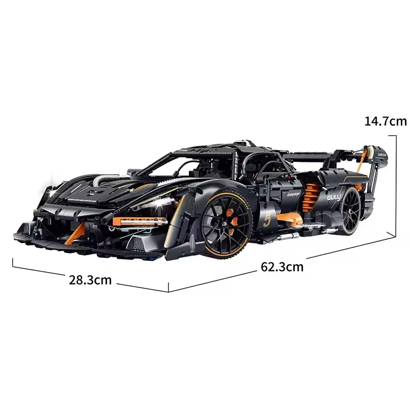 GULY 10646 Technische 1:8 Senna Bouwstenen Assembleren Sportwagen 3803 STKS Voertuig Model Baksteen Set voor Volwassenen Speelgoed Kinderen Geschenken