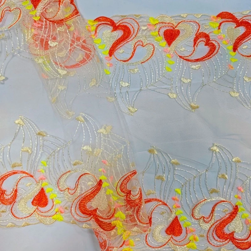 

20Yds Two Tones Heart White Tulle Mesh Embroidery Lace Trim Fabric Garment Bra Underwear Lingerie Sewing Trimmings Sleeve