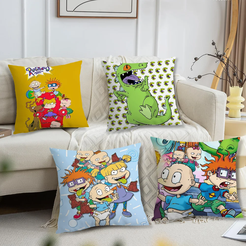 Cartoon R-Rugrats Pillow Case Living Room Sofa Cushion Cover Suitable For Home Bedroom Room Decoration