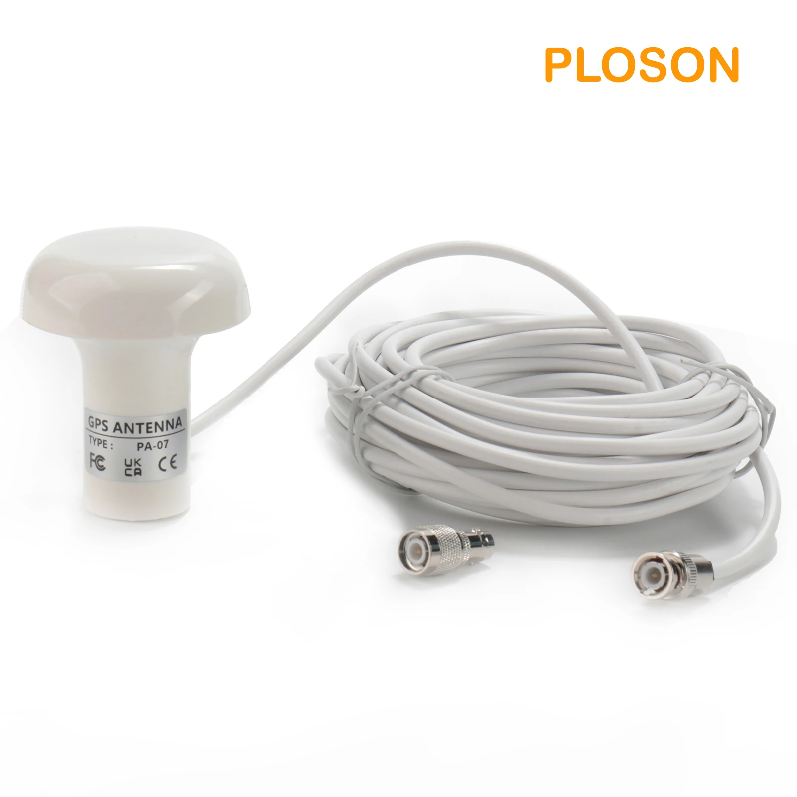 

PLOSON PA-07 1pcs Marine GPS Antenna with 10 meter cable BNC Male connector RF Cable 10m RG-59 TNC Interface Waterproofing IPX6