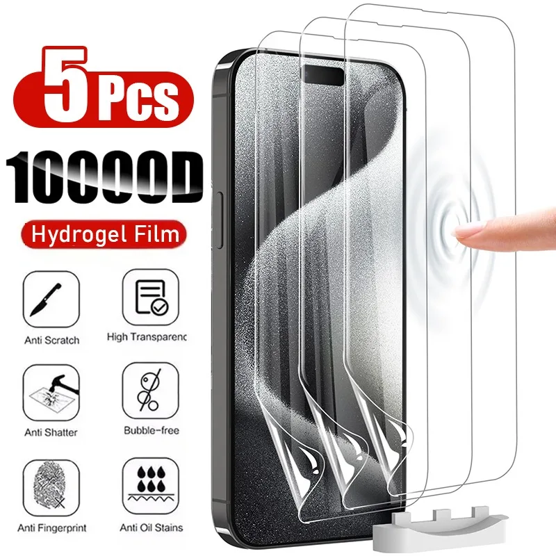 10000D Full Cover Soft Hydrogel Film for IPhone 15 Plus 15 Pro Max Silicone TPU Screen Protector for IPhone 15 Pro Not Glass