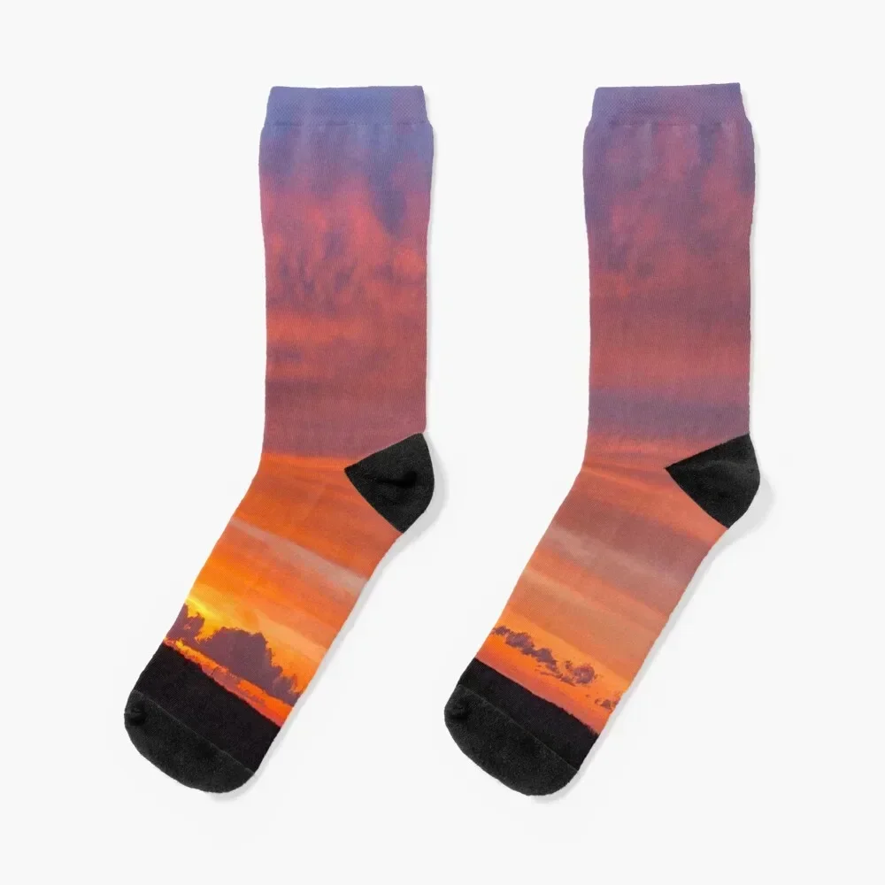 

Mill Road Scenic Overlook September Sunset Socks sports and leisure FASHION winter thermal loose Socks For Women Men's