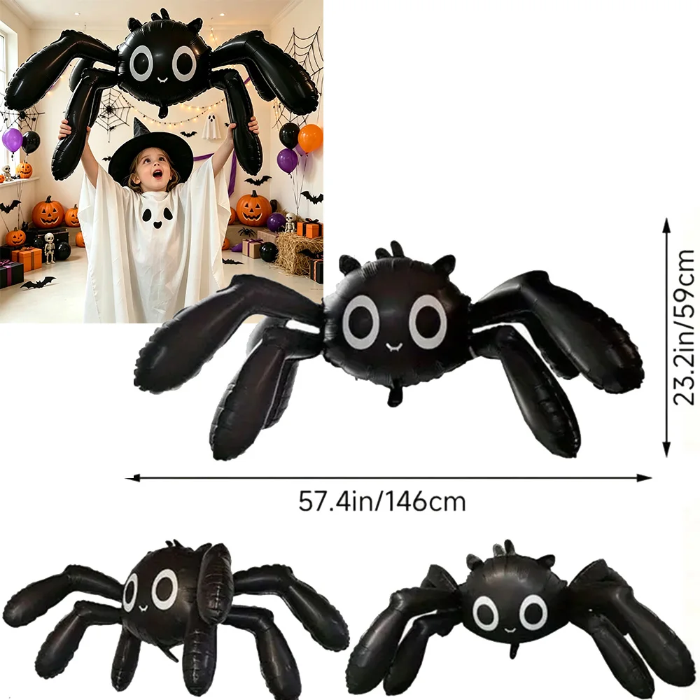 Halloween 4D Großer Schwarzer Spinnen-Partyballon Alien-Spinnenklaue Aufblasbarer Riesen-Aluminiumfolienballon