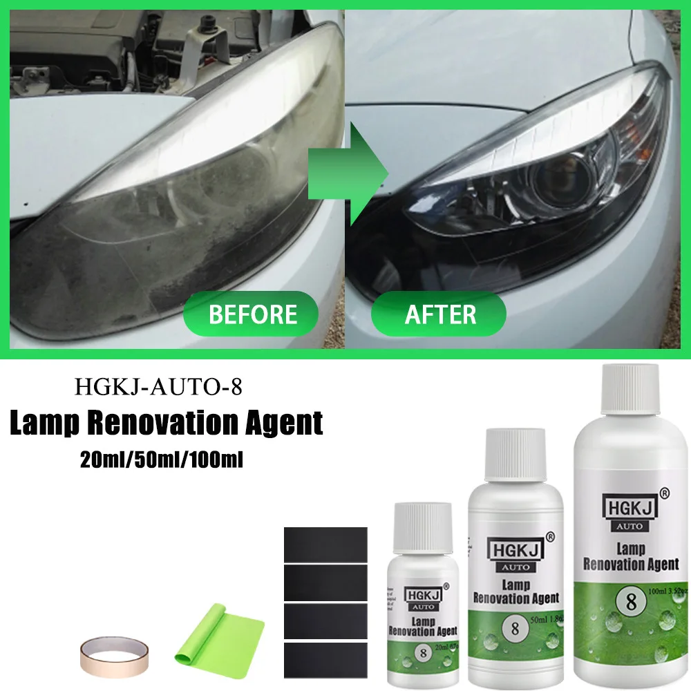 Hgkj 8 lampe scheinwerfer reparatur flüssigkeit überholung lampe recycling überholung mittel lampe polieren flüssigkeit automobil reparatur kit