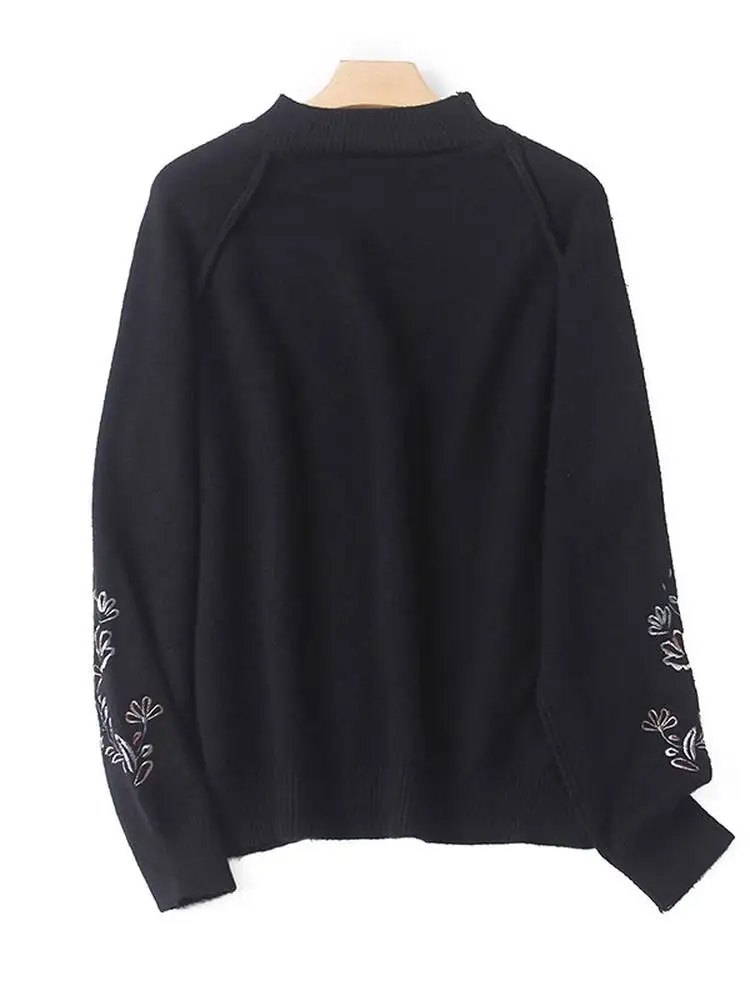 

Женский вязаный свитер Long Sve, осенне-зимний новый топ с верхом, трикотажная основа с небольшим воротником-стойкой irt37