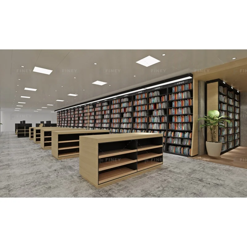 （customized）Stationery Interior Design Bookstore Stationery Shop Display Stand Library Book Shelf Display Rack Furniture