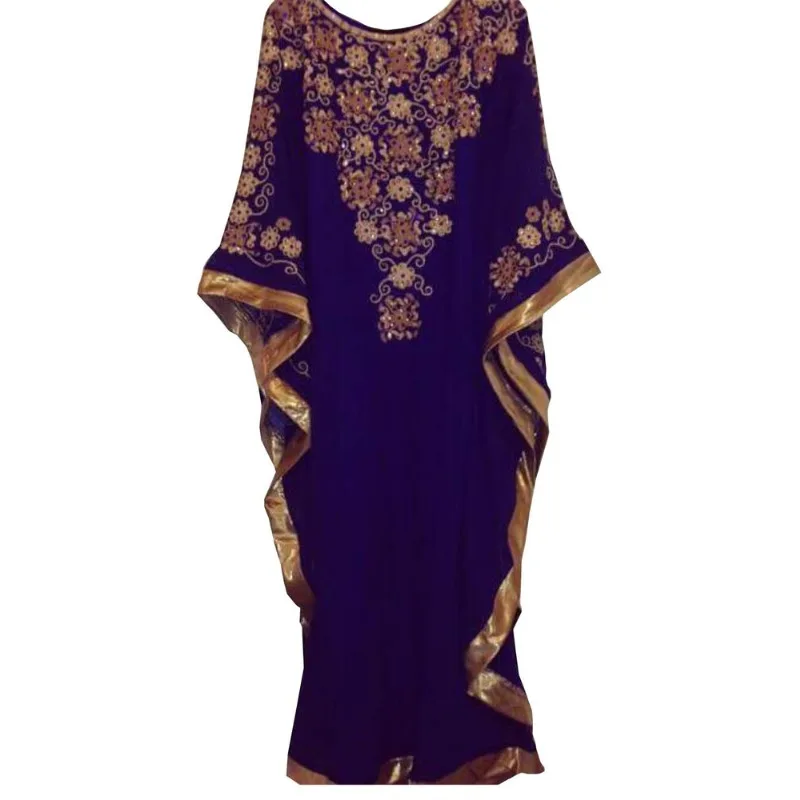 

Purple Georgette Work Moroccon Farasha Abaya Kaftan European and American Fashion Trends