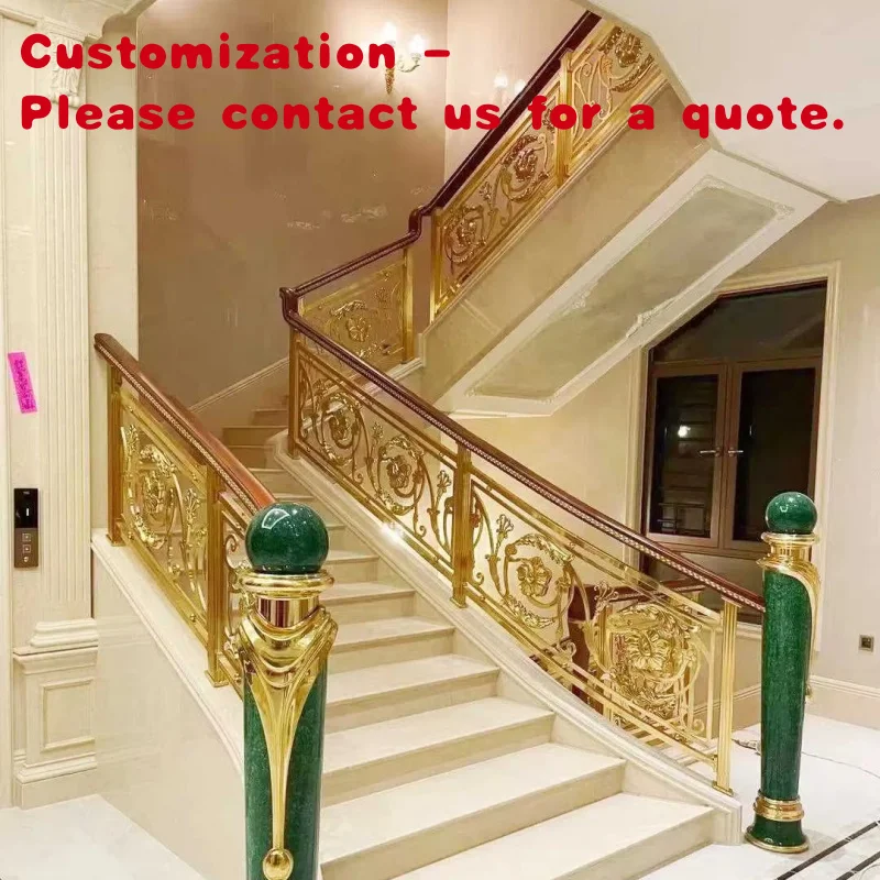 

на заказ. Перила для лестниц Современный алюминиевый латунный дизайн Простая установка Балюстрады для лестниц в помещении