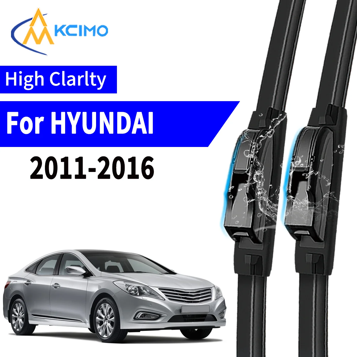 

2pcs Car Wiper For HYUNDAI Grandeur saloon 2011-2016 Front Windscreen Wiper Blade Silent Soft Rubber
