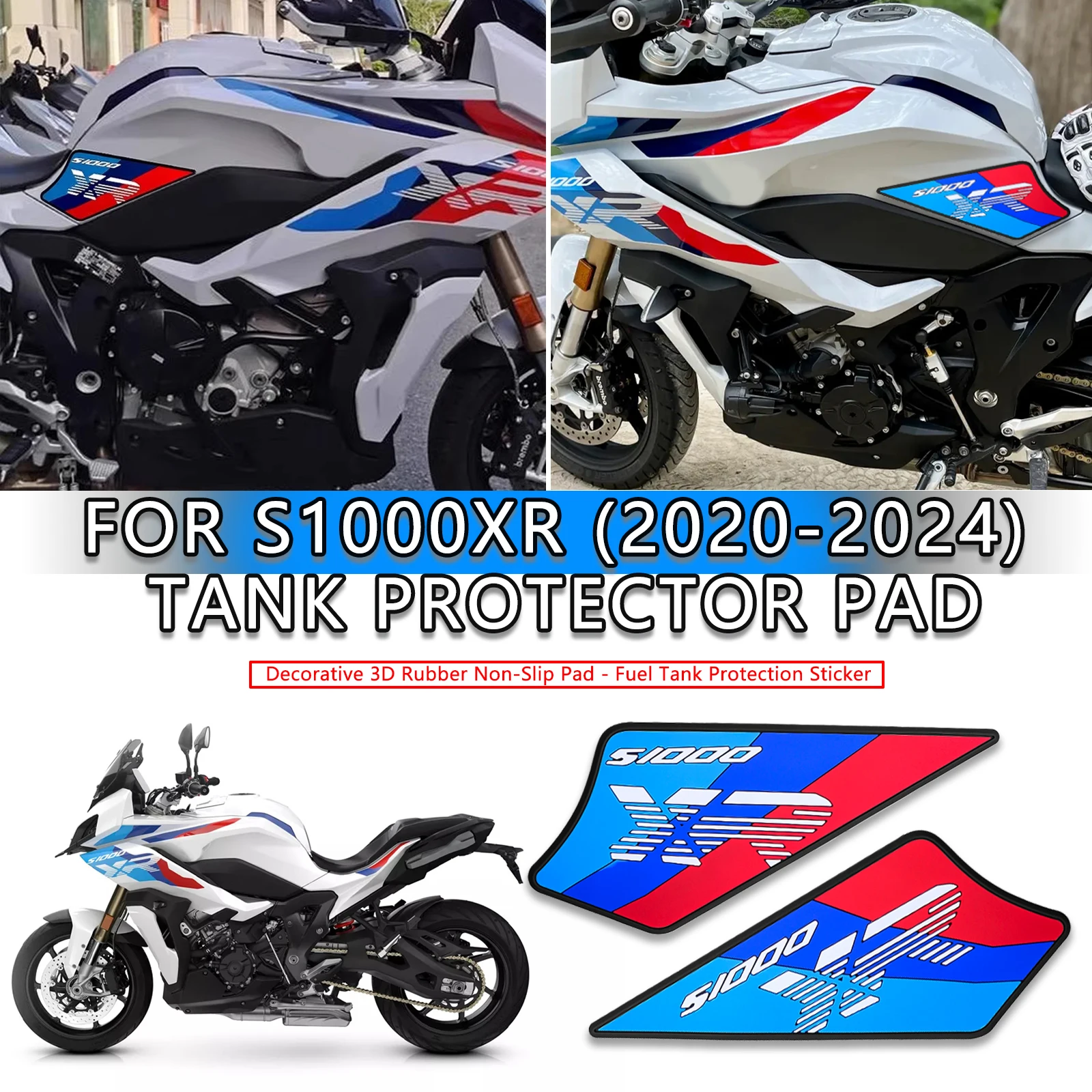 

Motorcycle tank pad Non-slip Side Fuel Rubber Waterproof Stickers FOR BMW S1000XR S 100 XR M1000XR 2020 2021 2022 2023 2024