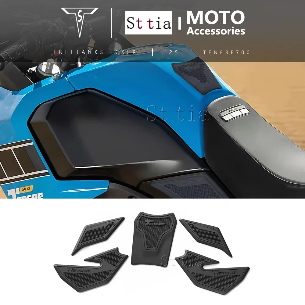 

For YAMAHA Tenere 700 Adventure T700 2025 Protector Anti Slip Tank Pad Sticker Gas Knee Grip Traction Side Pad 3M Decal