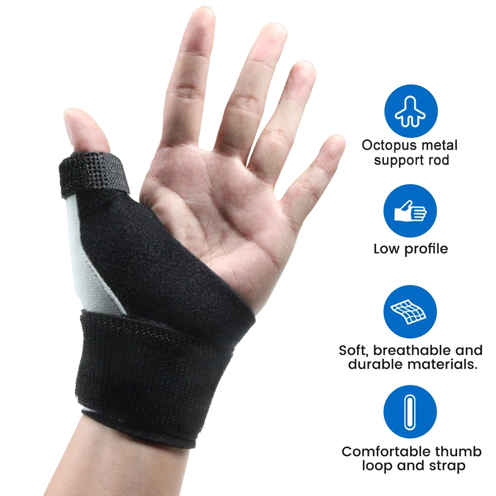 1PCS Adjustable Thumb Spica Splint Brace for Trigger Finger, Arthritis,CMC Joint Pain Relief, Sprains - Fits Left & Right Hand