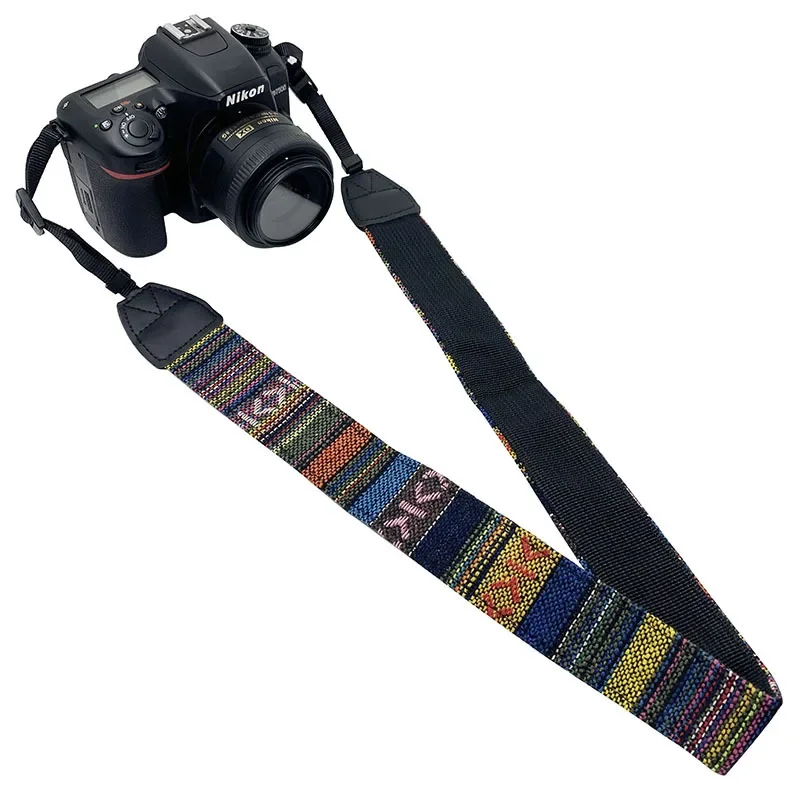 Universal Camera Straps for Sony Nikon Cannon Fujifilm Vinntage Striped SLR DSLR Camera Shoulder Neck Belt Camera Accessories