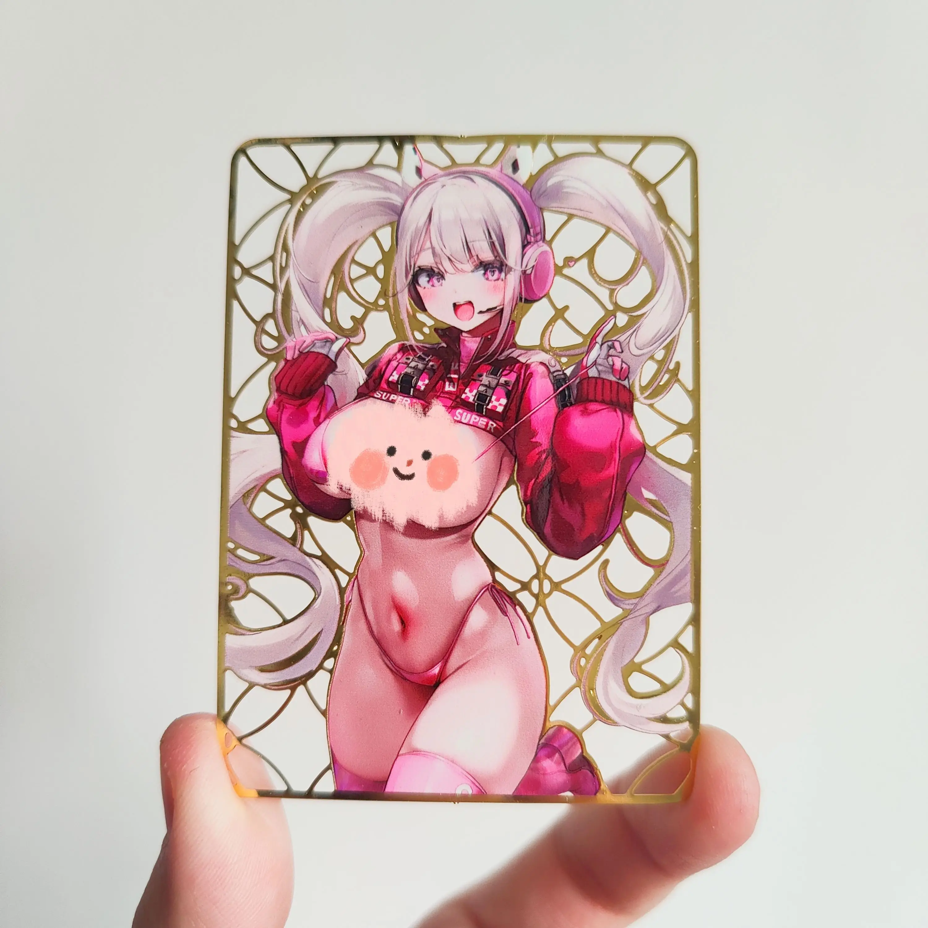 Diy NIKKE: آلهة النصر المجوفة المعدنية ذاتية الصنع بطاقات أنيمي لعبة هدية ضوء النجوم ومضات الملونة فلاش أنيمي لعبة