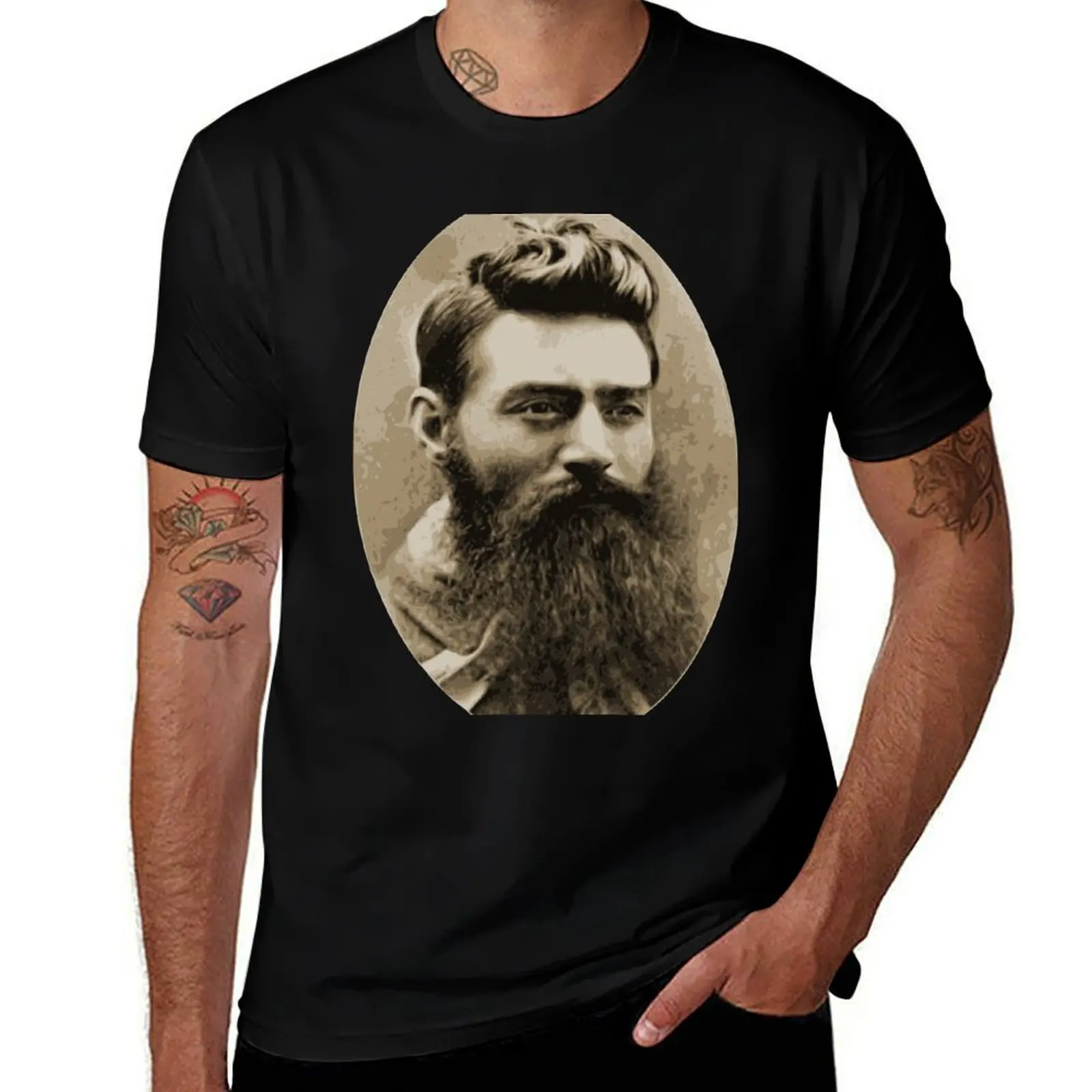 Ned Kelly T-Shirt Work Daily Short Sleeve Top T-Shirt