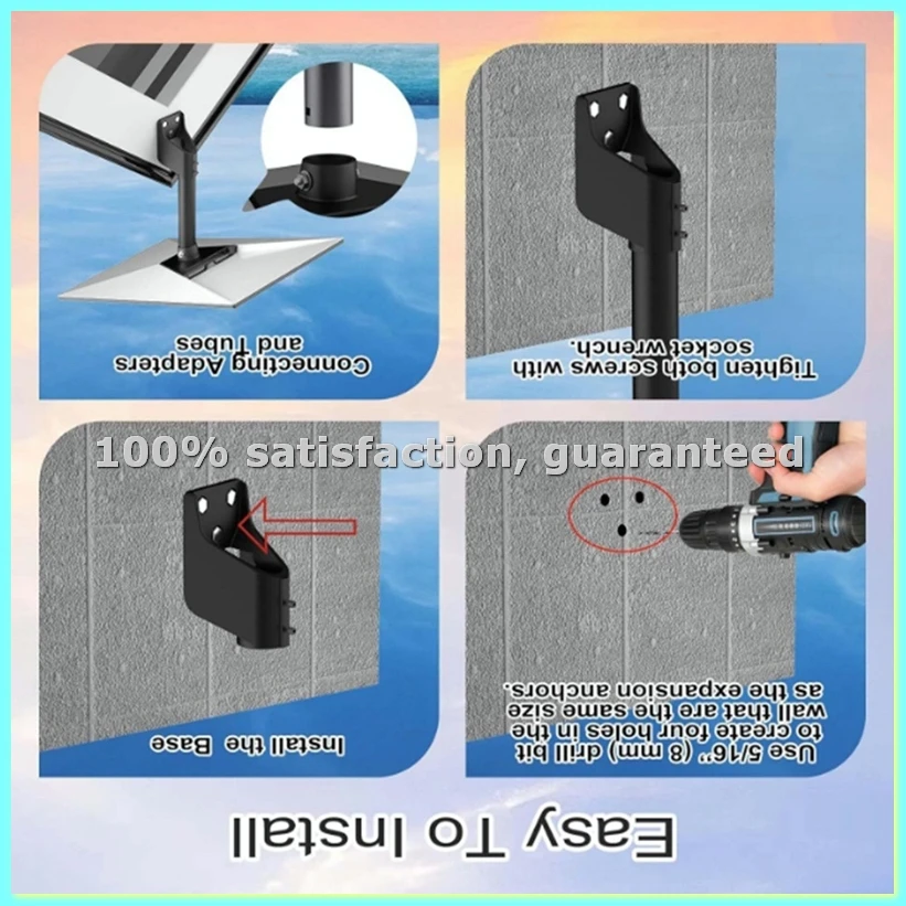 For Gen3 360 Rotatable Roof Mounting Kit for V3 Standard Dish Short Wall Pole Bracket-ANKL
