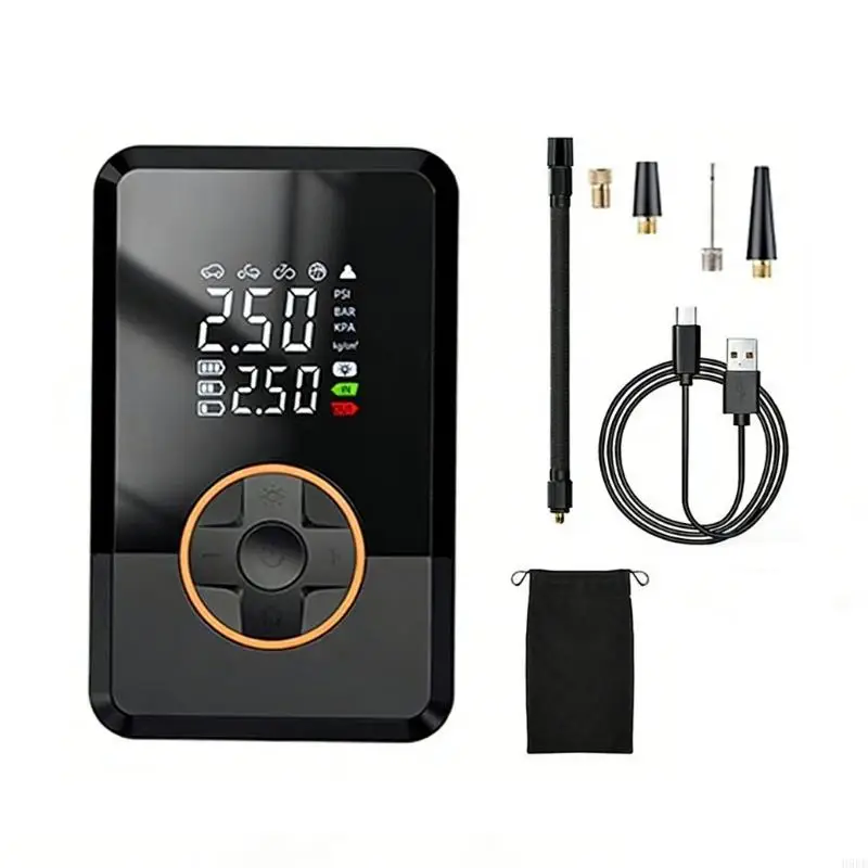 

Ручное устройство для накачивания шин для автомобилей с 3-кратной скоростью накачивания и подсветкой экрана для использования в