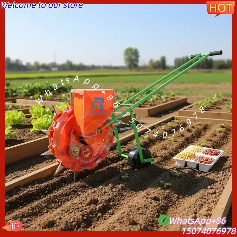 2026 Manual Seeder Garlic Planting Machine for Farm Garden Seed Planting Machine for Vegetable and Corn Efficient Hand Push