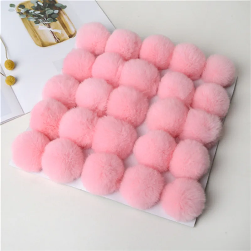6cm Pompom Balls Real Rex Rabbit Soft Pompones Fluffy Plush Crafts DIY Pom Poms Fur Ball Home Decor Scarf Sewing Supplies