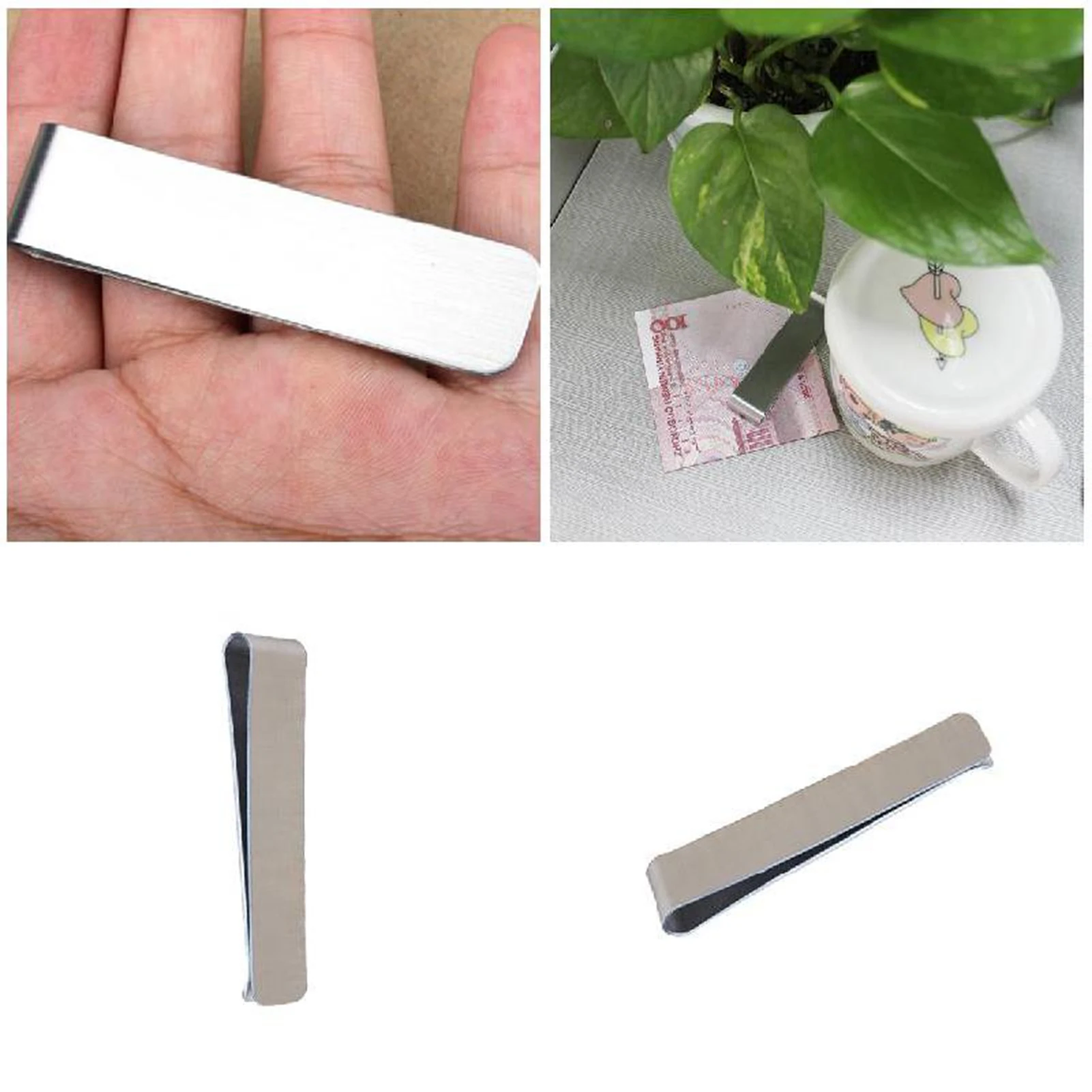 Portable Stainless Steel Money Clip Ultra-light Slim Metal Silver Money Clip for Men Women Business Activies TUE88