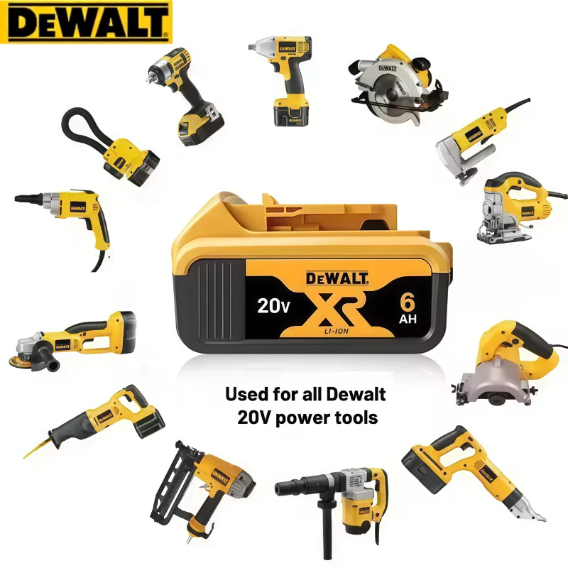 

100% Genuine Dewalt 20V Battery 5AH 6AH Rechargeable Lithium Ion Battery, Dewalt DCB200. DCB205. Power Tool Replacement Battery