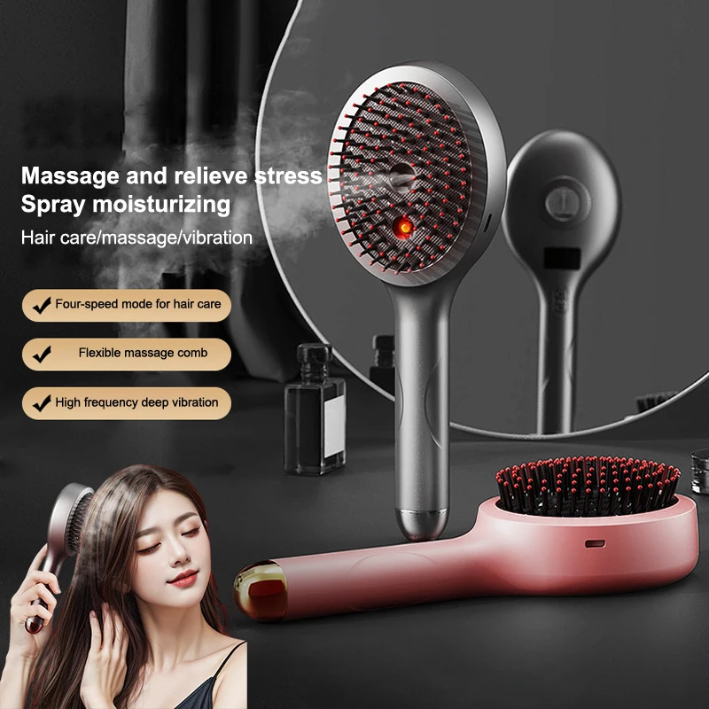 

Electric Spray Massage Comb with LED-Hair Growth VibrationHeadMassagerAnti-HairLossScalp Brush AtomizingComb for LiquidMedicine