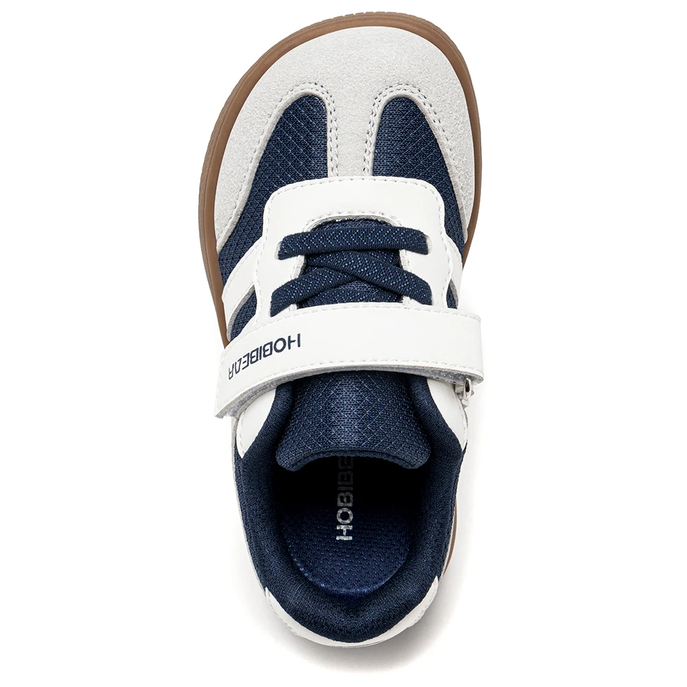 Picture 3: HOBIBEAR Little Kid Wide Toe Shoes Hook-Loop Lightweight Sneakers Artificial Leather Mesh Walking Shoes for Toddler Kids