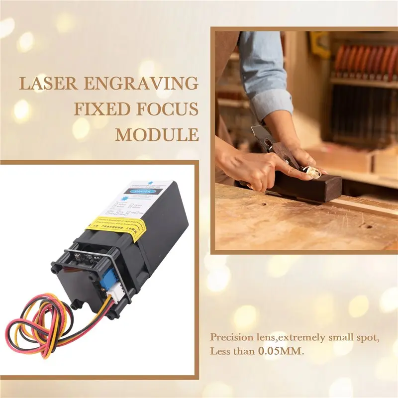B69C 5W 450Nm-455Nm Laser Engraving Module Fixed Focus Cutting PWM Modulation 12V 5Mm Wood Board Compatible