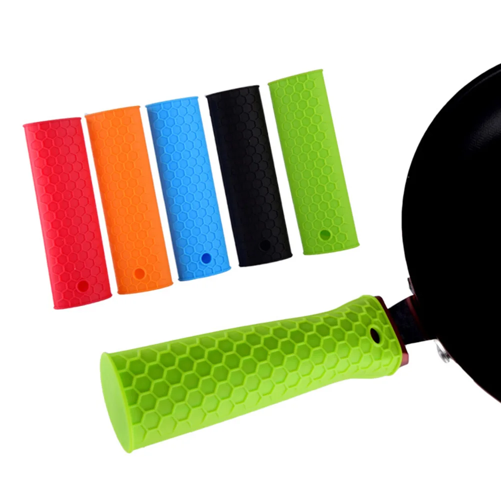 

4Pcs Silicone Pot Handle Holder Heat Resistant Non-Slip Cover Pan Handle Sleeve Kitchen Cooking Safety Insulation
