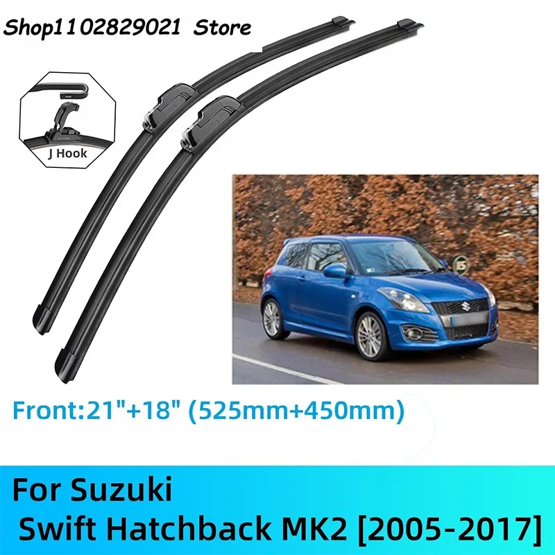 

For Suzuki Swift Hatchback MK2 Front Rear Wiper Blades Brushes Cutter Accessories J U Hook 2005-2017 2010 2011 2012 2013 2014