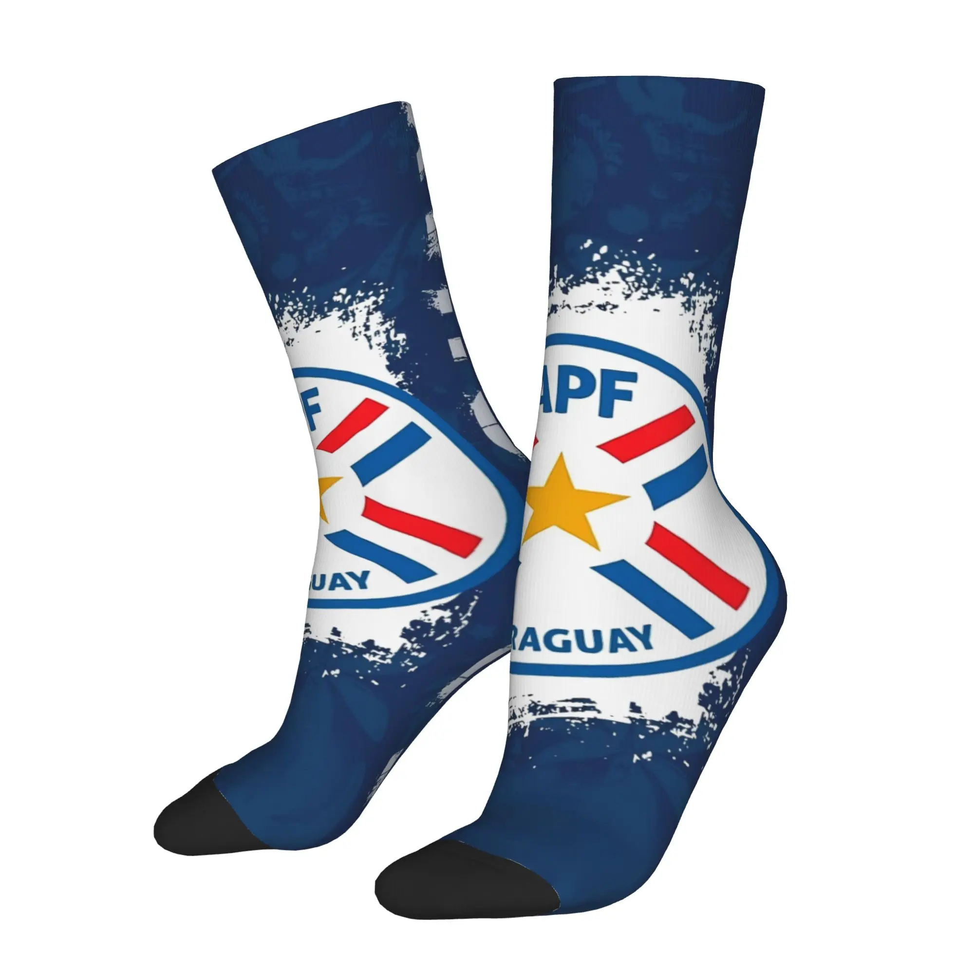 Happy Funny Paraguay Vintage Harajuku  Hip Hop Novelty Casual Crew Sock Match Day Essentials
