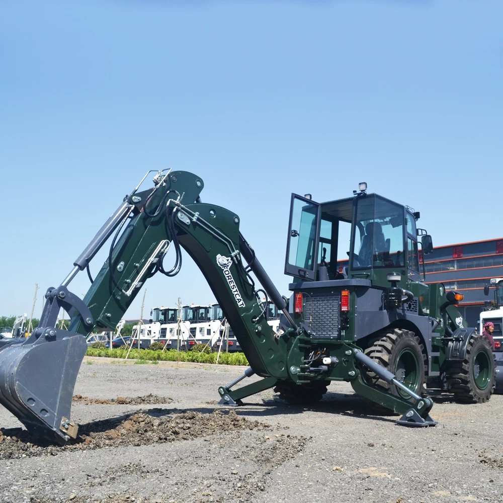 Hot Selling Multipurpose Machinery Small Backhoe Loader Compact 1 Ton Four Wheel Steering 4WD 4x4 Backhoe Loader