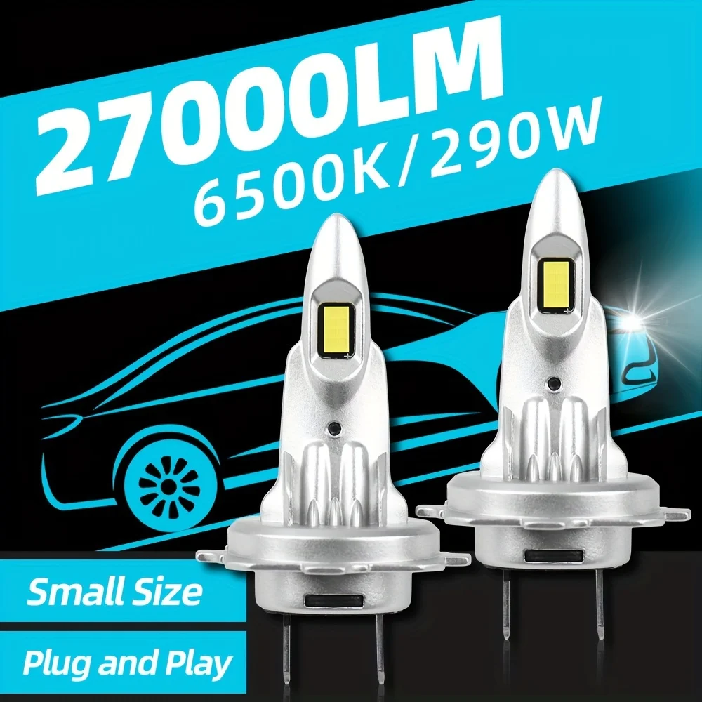 

High Low Beam H1 H4 H7 LED Headlight Bulbs 9006 9005 HB3 H9 HB4 H8 H11 LED Fog Lights Plug and Play 27000LM CSP Chips 6500K 12V