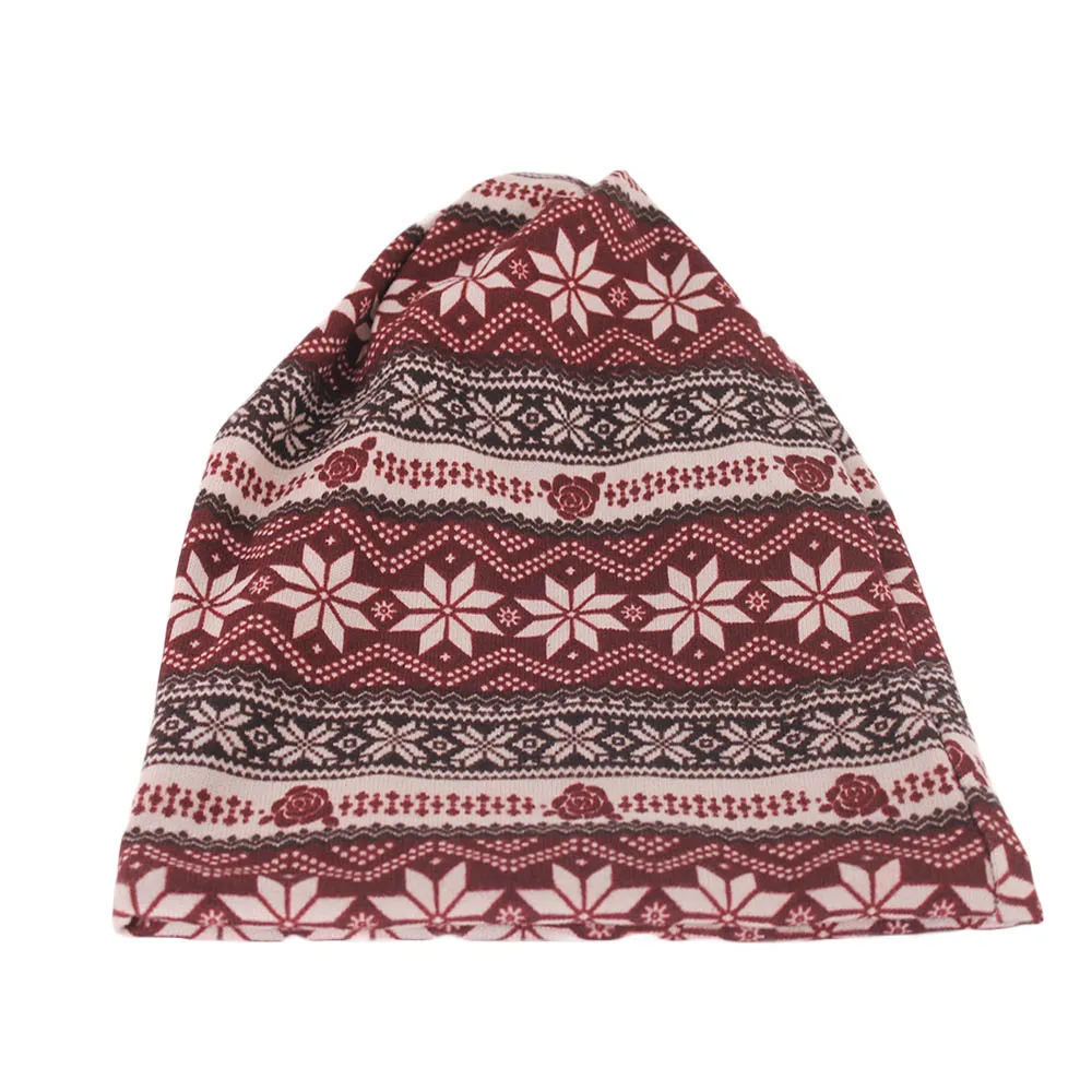 Fashion Women Autumn Warm Beanies Skullies Beauty Floral Outdoor Girls Hats For Dance Hip Hop Scarf Bonnet Two Used Gorras