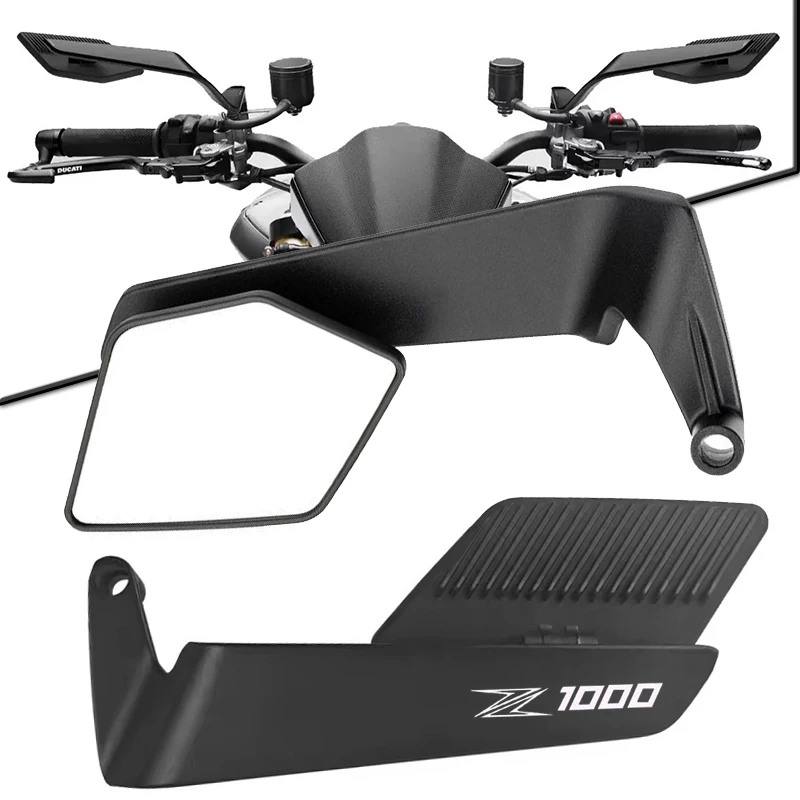

Для KAWASAKI Z1000 Z1000 зеркала для мотоциклов Stealth Winglets зеркало вращающиеся регулируемые зеркала