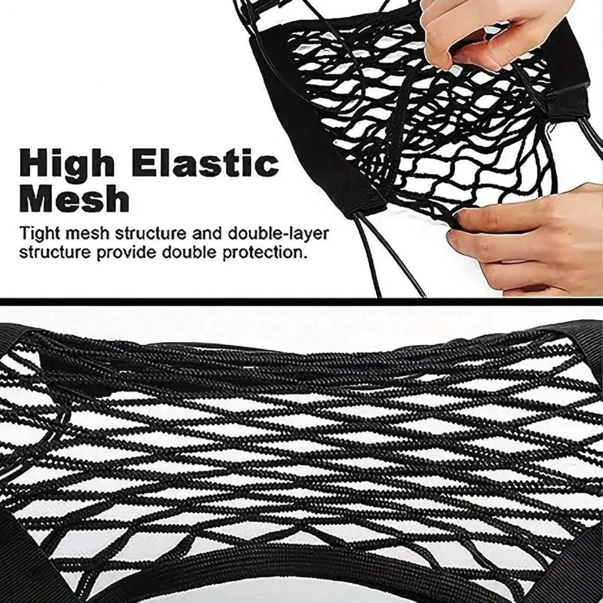 All-in-one universal motorcycle/scooter elastic cargo net with helmet binding for motorcycles, scooters and bicycles view 6