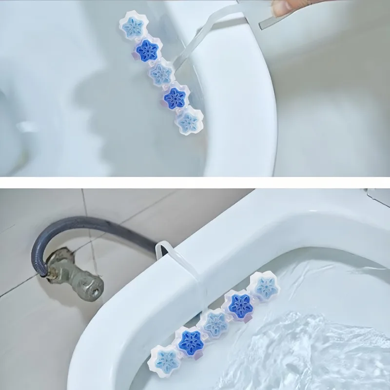 Toilet Cleaning Block Blue Bubble Hanging Basket Antibacterial Deodorizing Multi-effect Tank Cleaner Bathroom Scale Remover view 5