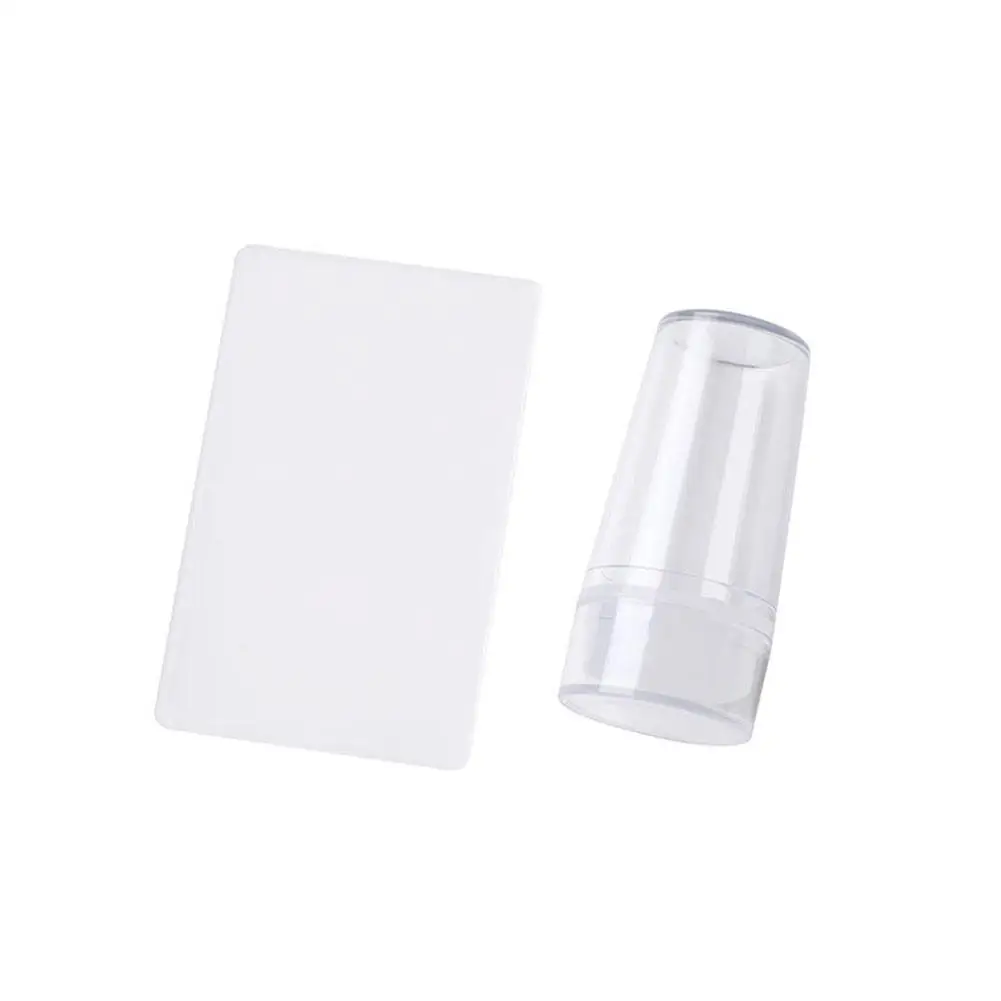 Tampons en silicone transparent pour ongles à double tête, modèle de transfert de gel UV, français, ensemble d'accessoires de manucure, N64.Tools