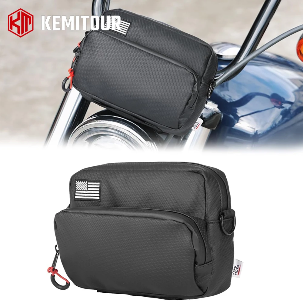 Motorcycle Handlebar Bag Sissy Bar Bag Universal Front Fork Tool Storage Bag Accessories for Sportsters Cruiser Softail Dyna ATV