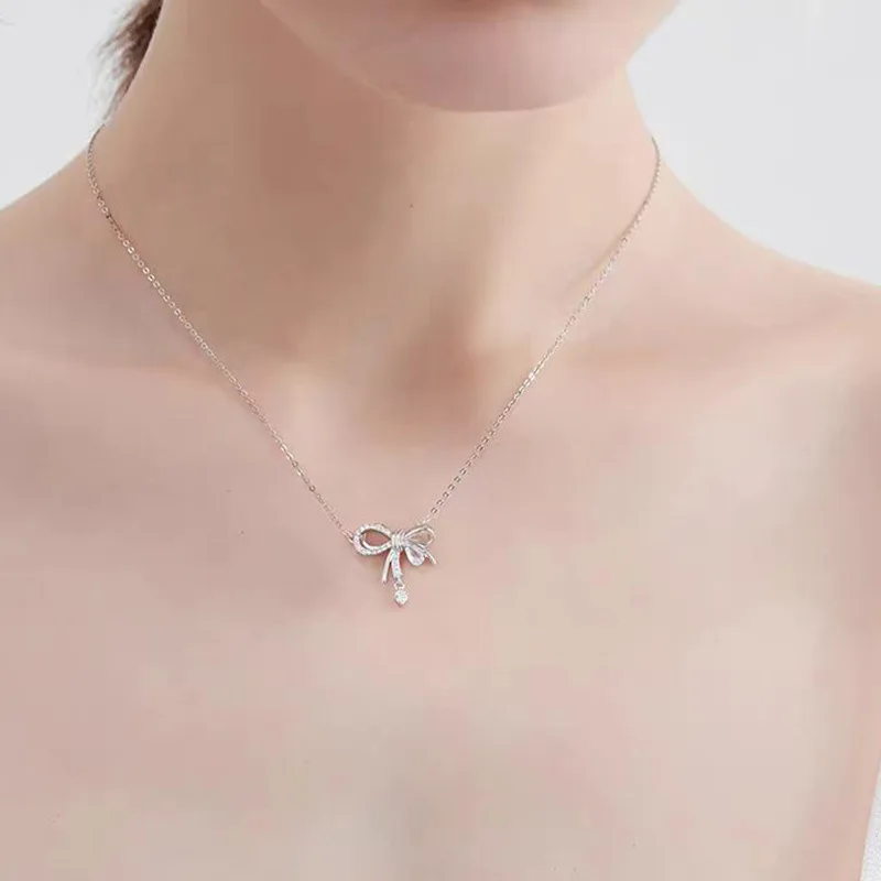 Ожерелье с бантом, женское фэнтези, звезда мечты, луна, три секунды, сердцебиение, бабочка, мечта, ангел, сердце, свет, цепочка на ключицу