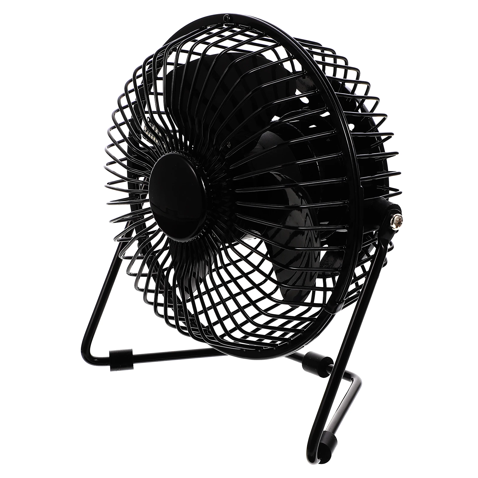 

Hot Summer Mini Desktop Usb Led Clock Temperature Display ° Rotation Metal Frame Portable Cooling For Office