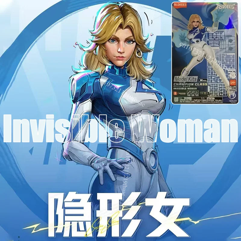 Figura de Acción Original Blokees Marvel Mujer Invisible, Kit de Modelo de Ensamblaje de los Cuatro Fantásticos, Clase Campeón, Regalos