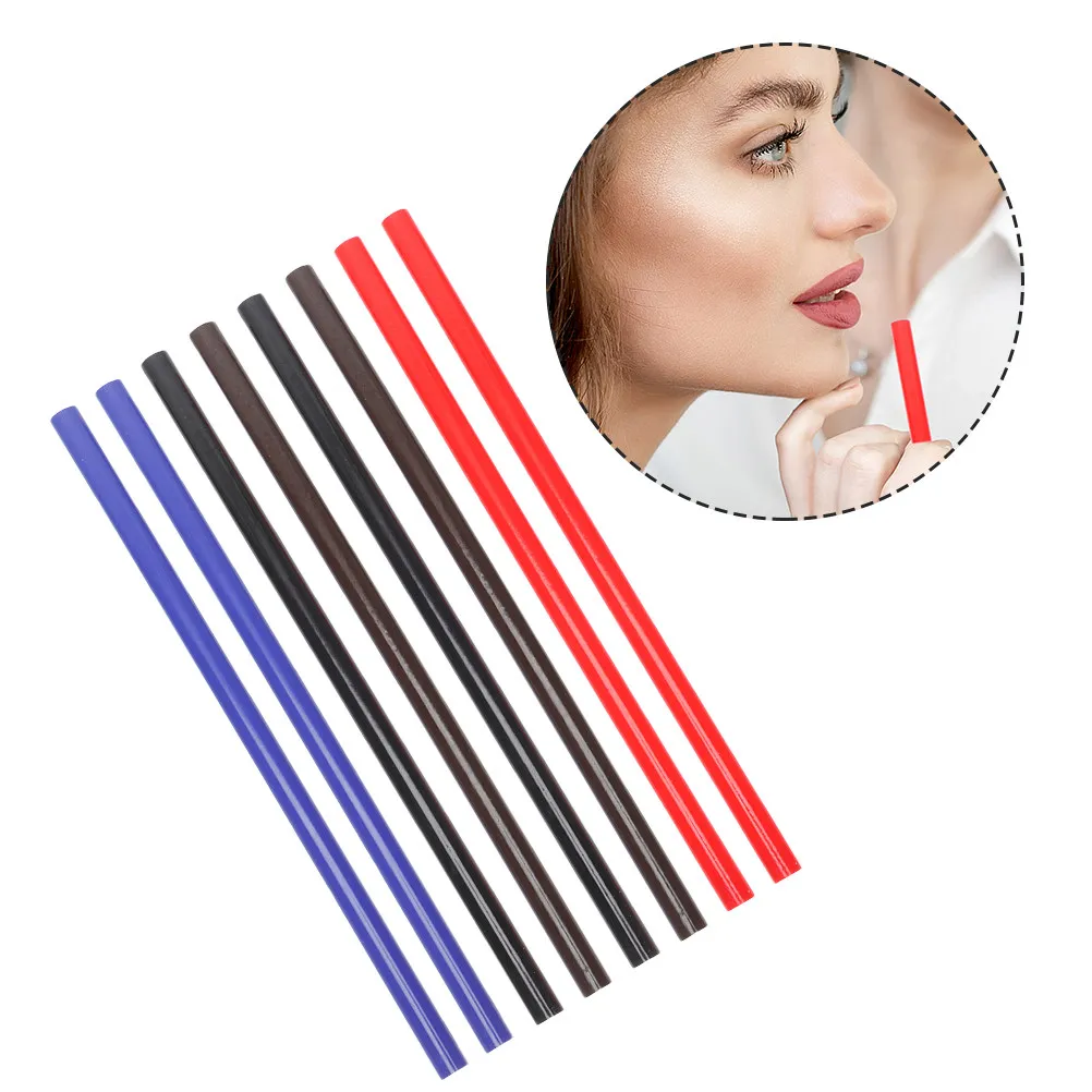 

8Pcs Premium Wooden Eyebrow Pencil Lip Line Pen Waterproof Sweatproof Natural Color Smooth Texture Salon Essential Beauty Tool
