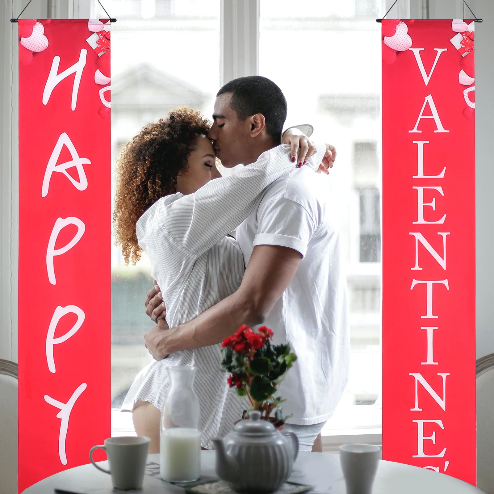 

Valentines Day Door Curtains 30x180cm Polyester Banner Porch Sign Party Supplies Household Decorations Outdoor Valentine Banners