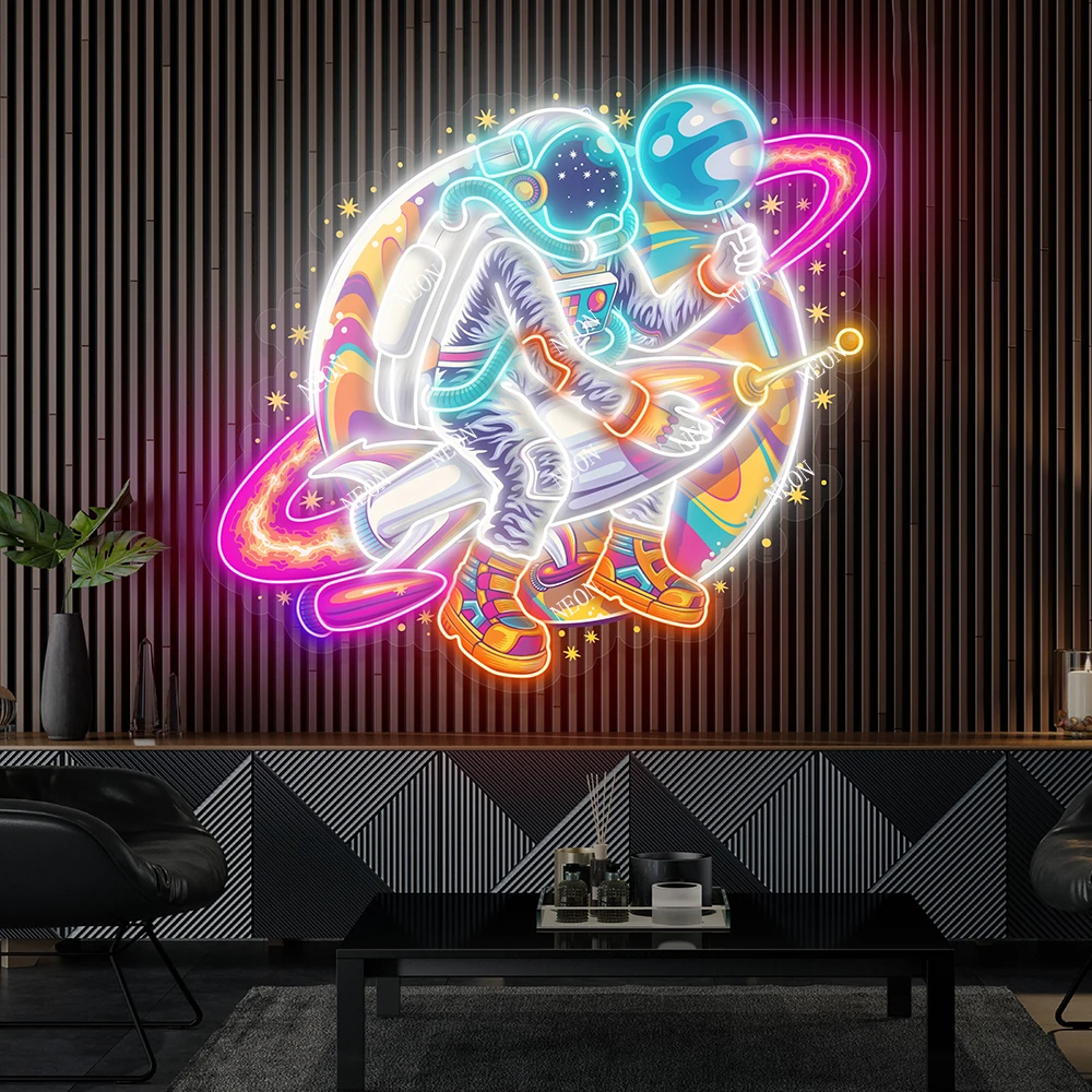 10 Styles Astronaut Led Neon Pop Art Light Sign Living Room Home Bar Wall Hanging Night Lights Custom Bedroom Decor Neon Signs