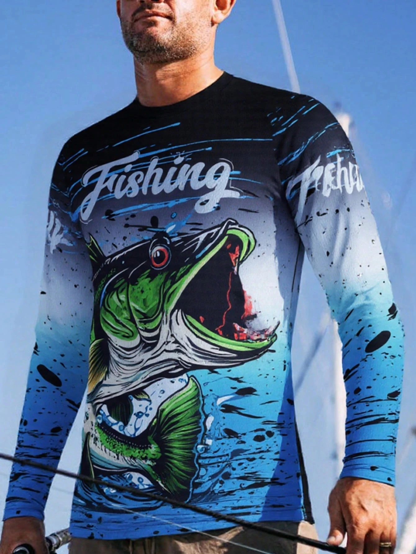  قمصان الصيد طويلة الأكمام التي شيرت صديقها نمط الرجال في الهواء الطلق الصيف جيرسي الملابس أداء تنفس الصيد Ghillie أعلى #3